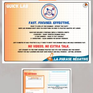 QuickLab : Grammar Boost – A2- La phrase négative