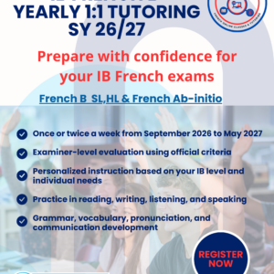 Academic Year 2026–2027 Online IB French 1:1 Tutoring